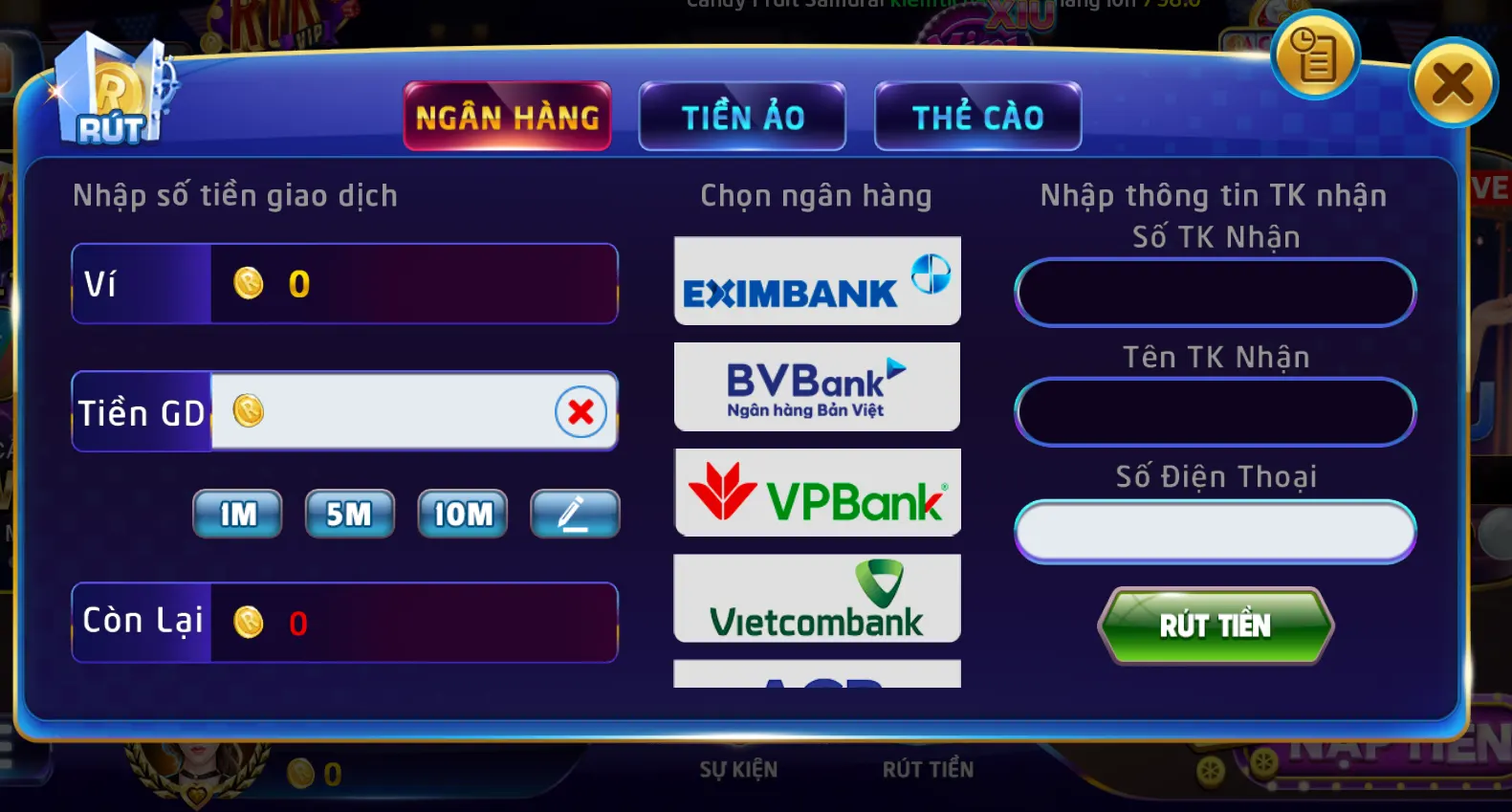 cac hinh thuc rut tien rikvip